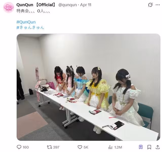 日偶像女團辦活動「0人到場」！　5成員低頭畫面瘋傳