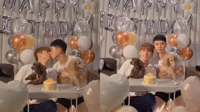 阿本生日PO親嘴照 放閃男友:謝謝一直以來的暖暖陪伴