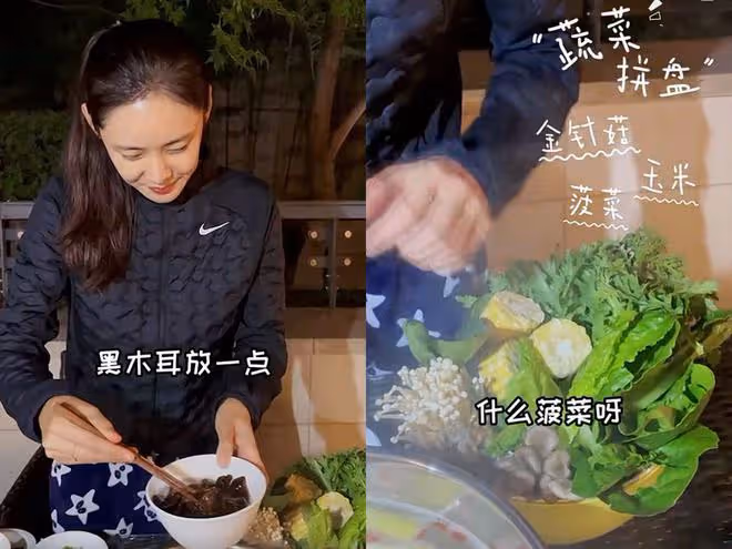 秋瓷炫夫婦吃火鍋，將鵪鶉蛋認成豆腐，大口吃肉不忘投喂老公