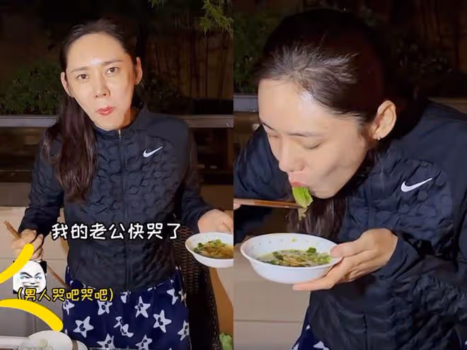 秋瓷炫夫婦吃火鍋，將鵪鶉蛋認成豆腐，大口吃肉不忘投喂老公