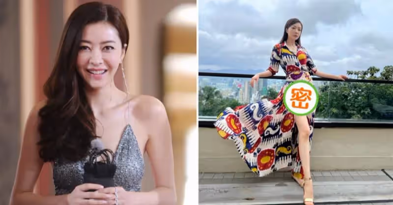 42歲熊黛林罕曬近照，三七分「好身材」玲瓏有致，穿高開叉裙險些走光「大長腿白到發光」網贊：根本24歲！