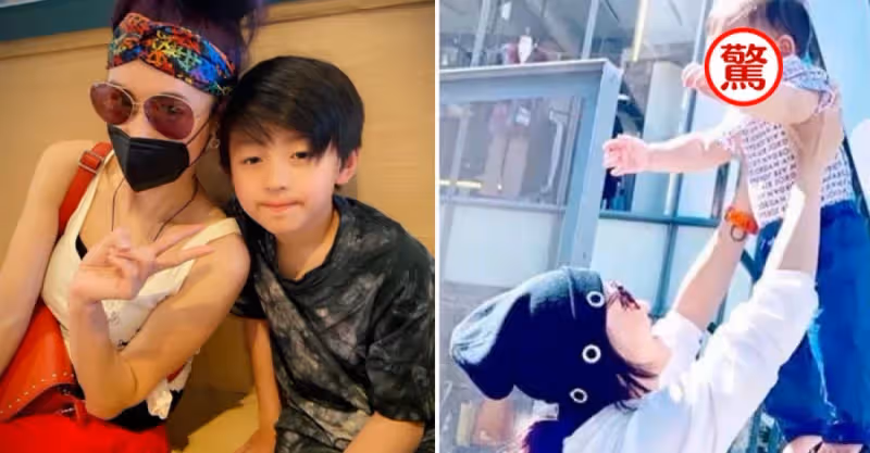 張柏芝小兒子正臉罕見曝光！濃眉大眼鼻樑高挺，顏值超過兩個哥哥，網友驚呼：基因太強大