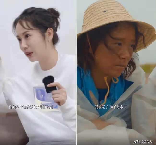 海清上農村茅房!差點被公羊舔 手機掉坑裡