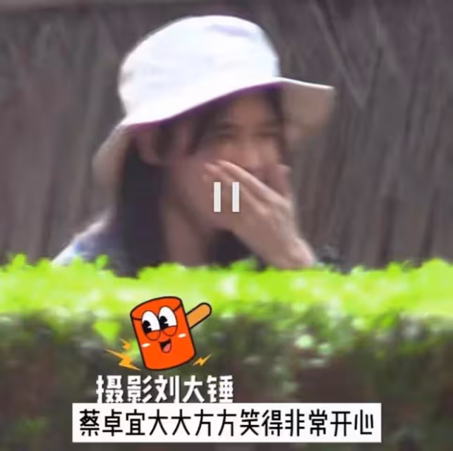 太甜蜜!蔡卓宜穿弔帶在馬路上和王大陸視頻,旁若無人捂嘴笑熱聊