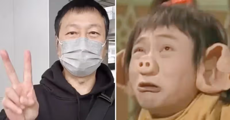 57歲老戲骨「黎耀祥」激動返港，一人推四個行李箱險摔倒，鬢邊露白髮太心酸