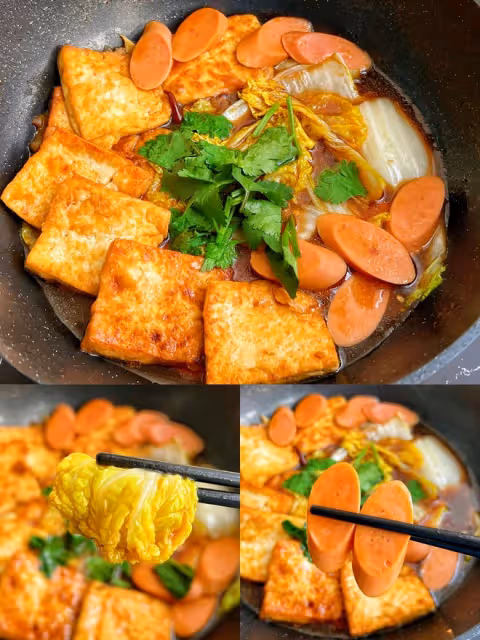 無敵下飯好吃到流淚的❗火腿豆腐煲❗