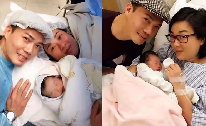 55歲港星謝天華曬慶生照,7歲兒子4歲女兒齊吻臉,紅光滿面氣色好