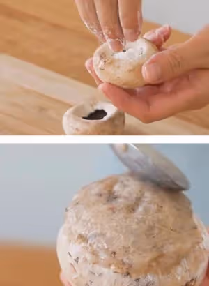 照燒口蘑釀蝦滑