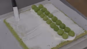 清爽綠色系--開心果青提蛋糕卷
