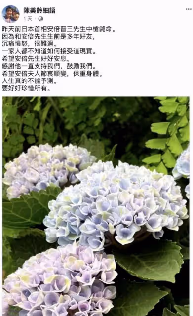 中國明星悼念安倍晉三被罵慘 為何她成了例外?