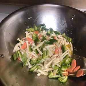 素炒白玉菇
