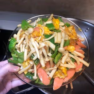 素炒白玉菇