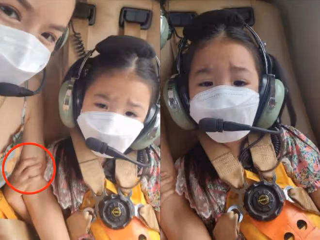 陳茵媺坐直升飛機度假,陳豪負責拍照,6歲女兒嚇到大喊媽媽