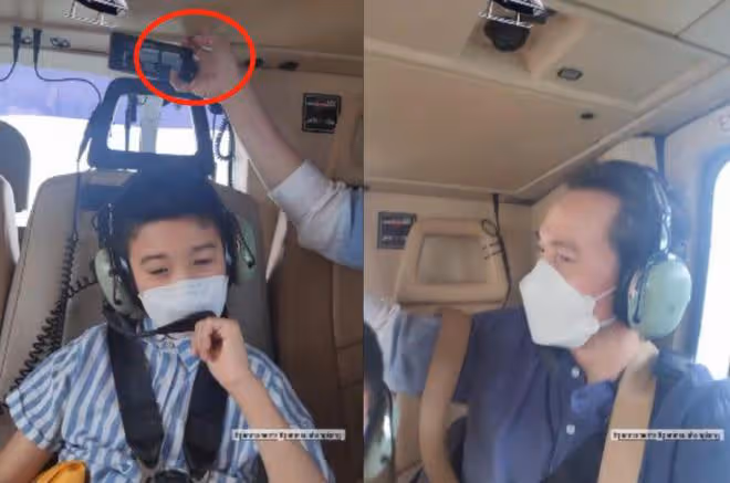 陳茵媺坐直升飛機度假,陳豪負責拍照,6歲女兒嚇到大喊媽媽