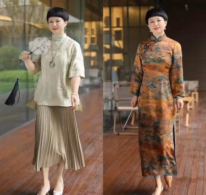 腰圓的女人，今夏穿這條「桑絲提花裙」，50、60歲顯瘦更年輕！