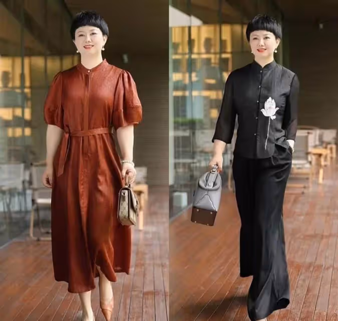 腰圓的女人，今夏穿這條「桑絲提花裙」，50、60歲顯瘦更年輕！