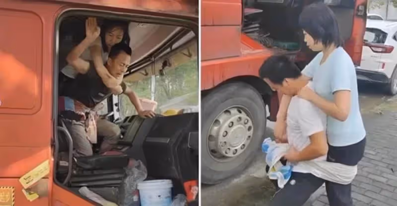 硬漢40歲貨車司機，帶著腦出血老婆一起跑車，他有一個夢想，網友聽後紅了眼：得夫如此，婦復何求