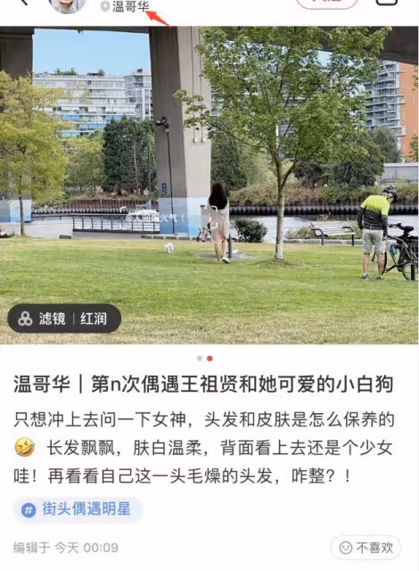 王祖賢溫哥華被偶遇!獨自一人遛狗「被贊膚白溫柔」 「54歲狀態」驚艷路人:忍不住多看一眼