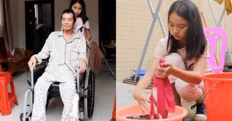 我不走出生被丟下，11歲女孩婉拒親生父母，家務事一手包辦照顧癱瘓養父：你育我成人，我養你到老.