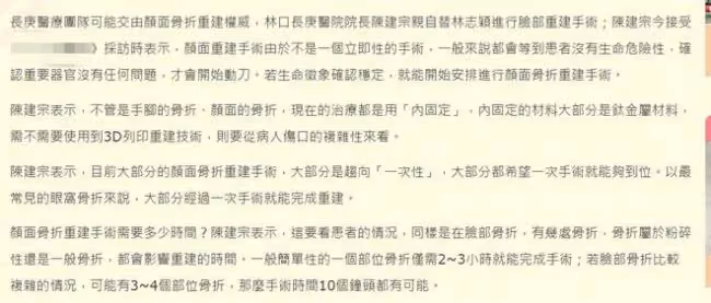 林志穎清醒並公開詳細病況 臉部重建將放鈦金屬