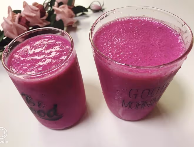 適合女生喝的飲品～火龍果酸奶奶昔