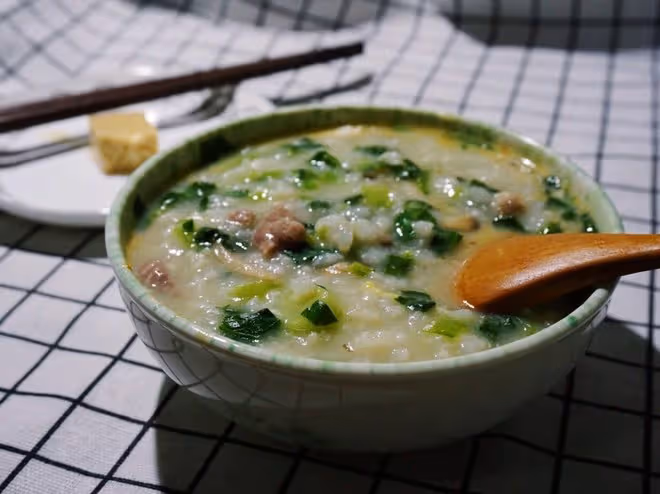 青菜香菇牛肉粥｜牙疼粥
