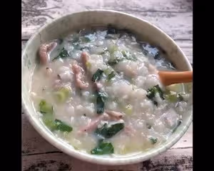 青菜香菇牛肉粥｜牙疼粥