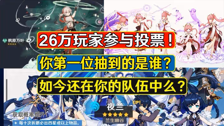 原神：26萬玩家參與投票，你的第一個五星是誰？綾華入坑玩家不少