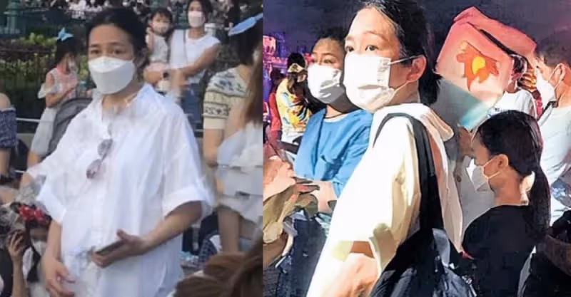 劉德華妻女逛迪士尼被偶遇！10歲女兒大長腿搶鏡，朱麗倩跪地休息接地氣