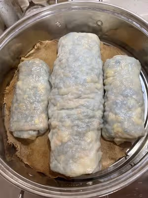 低油低脂的蒸菜卷