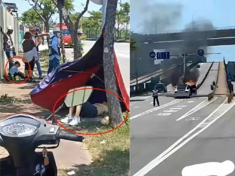 網稱在林志穎事故現場 曾有救護車呼嘯駛過「但沒有停下來」 知情者:「是應別人的救助」