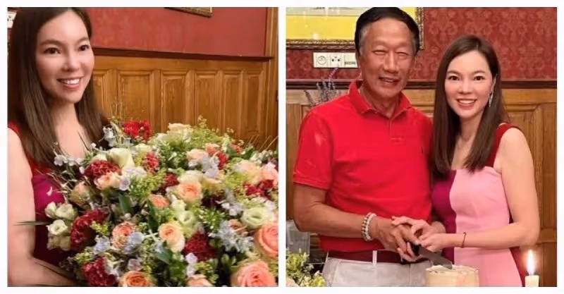 至今仍像熱戀！郭台銘甜摟嬌妻「超奢華排場」慶14周年婚　曾馨瑩感動燦笑「羞曝尪可愛面」