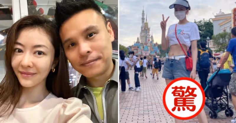 熊黛林夫婦帶雙胞胎女兒出遊！曬老公視角大秀身材，穿露臍裝腰肢纖細，「超模腿」搶足鏡頭