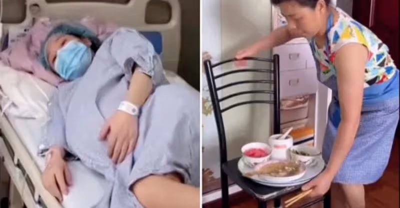 女子懷孕，婆婆一日三餐送床邊，早產出院時用椅子抬上5樓，惹網羨慕：天使婆婆