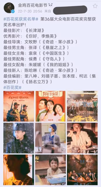 百花獎明星百態,袁泉張譯獲獎實至名歸,賈玲風格像女企業家
