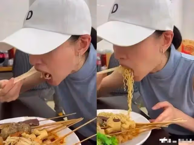 董潔現身家鄉，騎單車吃麻辣燙盡顯樸素，但行為還是暴露了心思！