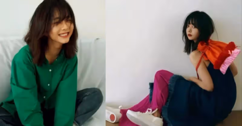 「圓臉」女神譚松韻拍攝寫真大片，多種色彩混合搭配，少女感爆棚