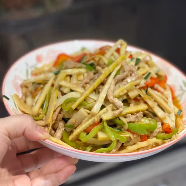 鮮嫩爽口的竹筍滑肉絲