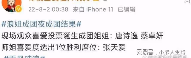 《浪姐3》成團夜錄完,王心凌C位,隊內5人成團,譚維維第4名