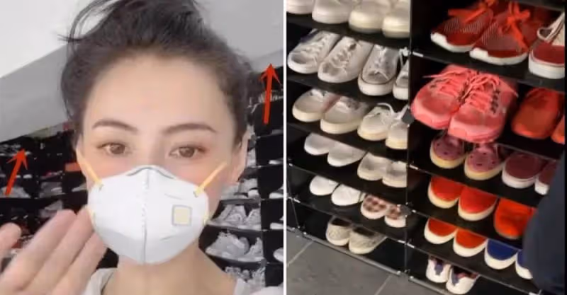 張柏芝曬出自家豪宅，滿墻簡易鞋架被塞滿，獨立衣帽間面積驚人