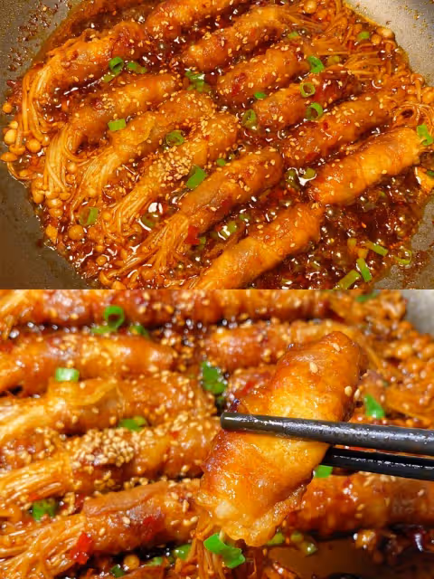 做法簡單且巨下飯——金菇肥牛卷