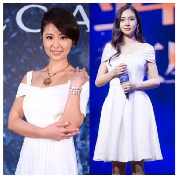 28歲楊穎與42歲林心如尷尬撞衫，霍建華和黃曉明，有人歡喜有人愁