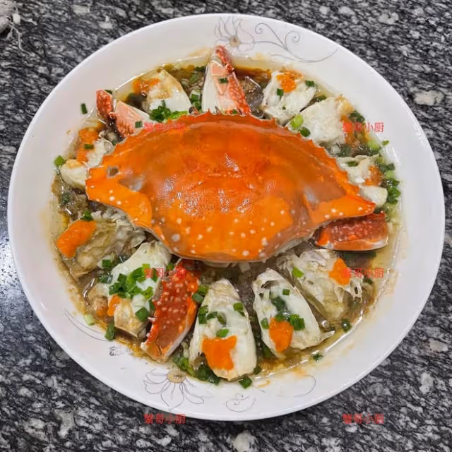 年夜飯大菜之 蒜蓉粉絲蒸紅膏梭子蟹大家快來跟我學一下超詳細的步驟
