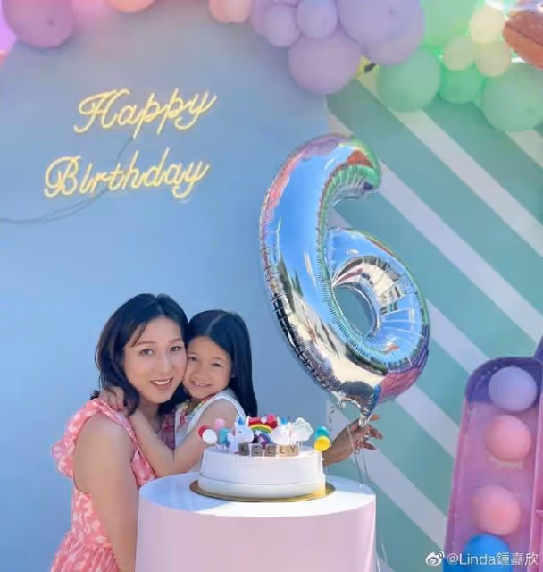 TVB前花旦為一對子女慶生!6歲女兒五官深邃,被喊話出道做童星