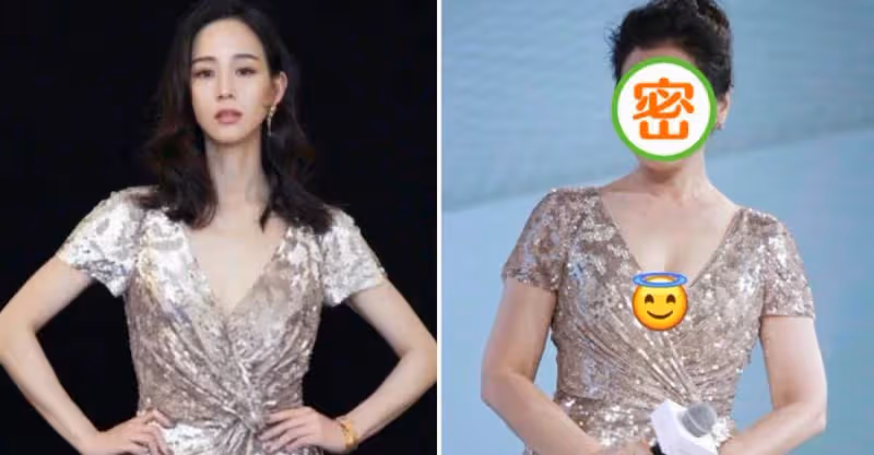 當38歲的張鈞甯和62歲鐘楚紅，穿同款亮片長裙，卻完全看不出年齡差，網友：氣質很重要