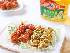 超滿足的雙拼無骨炸雞