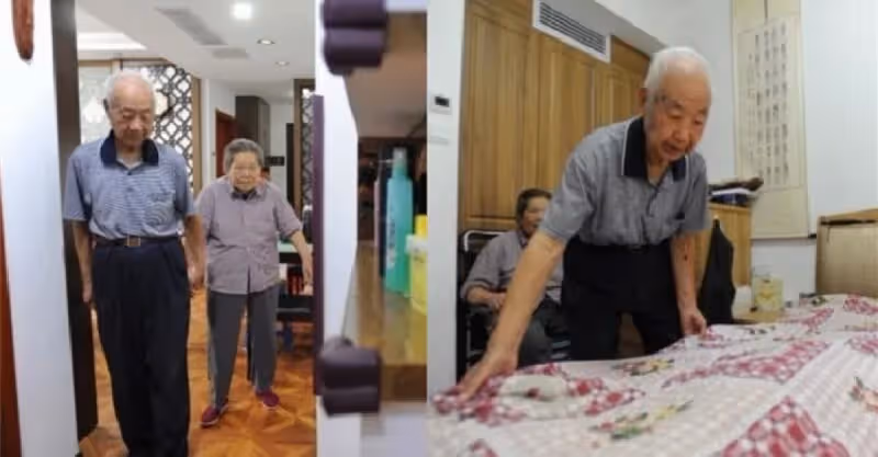 老伴看不見！八旬老人「相伴近70年」甘當保姆照顧　每天「牽手出門散步」：我來當你的眼