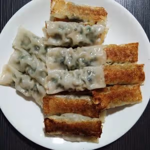 歷史上包法最簡單的鍋貼～沒有之一                           韭菜蝦仁餛飩皮鍋貼