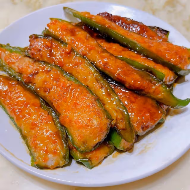 尖椒釀蝦滑