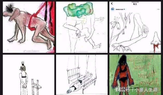 韓女星畫作暗藏求救信息,本人脖子、膝蓋烏青,網友解讀其中7張